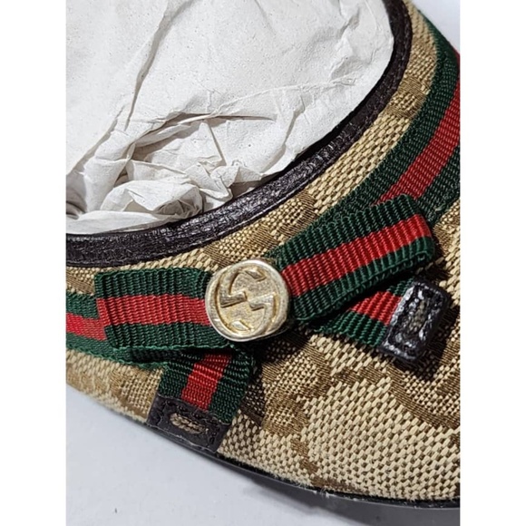 Authentic Gucci GG Canvas Web Bow Ballet Flats Beige/Brown Size 36.5 - Picture 14 of 16